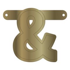 Banner letter Ampersand metallic goud