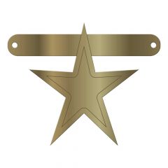 Banner letter star metallic goud
