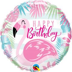 Happy Birthday Flamingo Folieballon - 45cm