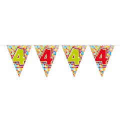 4 Jaar Vlaggenlijn Birthday Blocks - 6 meter