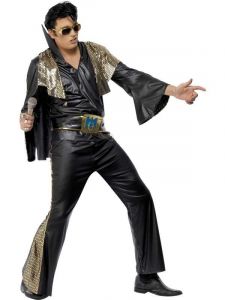 Elvis Kostuum Zwart/Goud