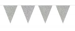 Zilverkleurige Glitter Vlaggenlijn - 6 meter
