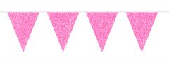 Roze Glitter Vlaggenlijn - 6 meter