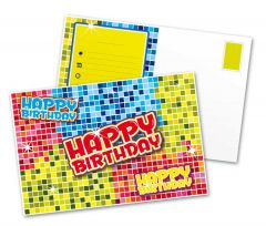 Uitnodigingen Birthday Blocks 6 stuks