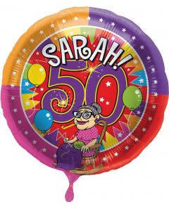 Sarah 50 jaar Knalfeest folieballon - 43cm