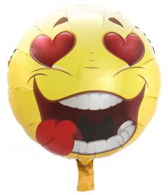 Verliefde Emoticon Folieballon - 43cm 