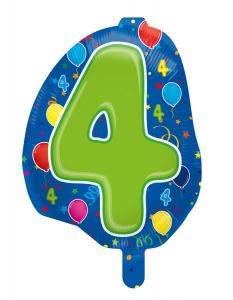 Cijfer 4 Folieballon 56cm