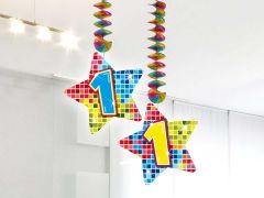 Spiraalversiering Birthday Blocks 1 jaar - 2 stuks