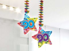Spiraalversiering Birthday Blocks 90 jaar - 2 stuks