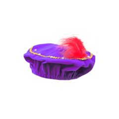 Paarse Pieten Baret met LED