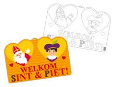 Sint en Piet Deurbord Kleurplaat - 58x37cm