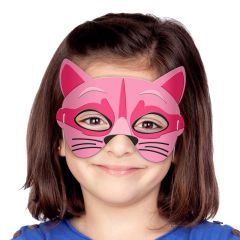 Kindermasker roze kat