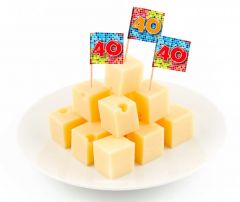 40 Jaar prikkers Birthday Blocks - 24 stuks