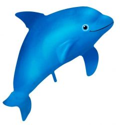 Folieballon Dolfijn Blauw  - 99x70cm