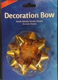 Gouden decoratiestrik met LED licht 
