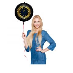 Happy New Year Folieballon Zwart-Goud - 45cm