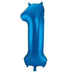 Blauwe Folieballon Cijfer 1 - 86cm