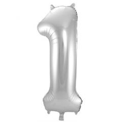 Folieballon Zilver - Cijfer 0 t/m 9