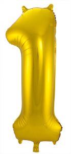 Gouden Folieballon Cijfer 1 - 86 cm