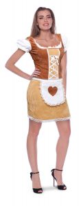 Bruine Dirndl Jurk Heart