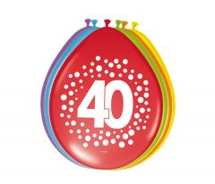 40 Jaar Happy Bday Stippen 30cm - 8 stuks