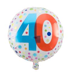 40 Jaar Happy Bday Stippen Folieballon - 45cm