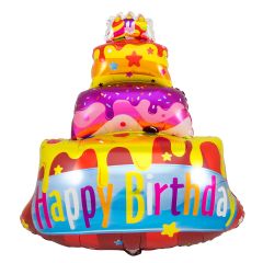 Happy Birthday Taart Folieballon - 67x73cm