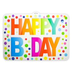 Happy Bday Stippen Deurbord - 52x38cm