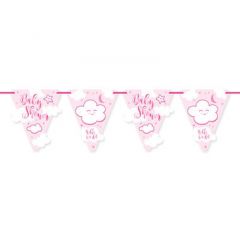Vlaggenlijn Babyshower Roze - 6mtr