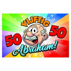 50 jaar Abraham Regenboog Deurbord - 58x37cm