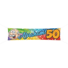 50 Jaar Abraham Regenboog Spandoek - 180x40cm