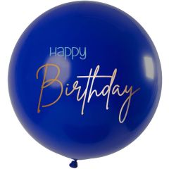 Ballon Happy Birthday Elegant True Blue - 80cm