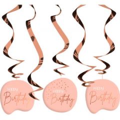 Hangdecoratie Happy Birthday Elegant Lush Blush - 5stk