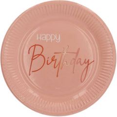 Bordjes Happy Birthday Elegant Lush Blush - 8stk