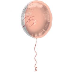 Folieballon Elegant Lush Blush 25 Jaar - 45cm Ballonpost