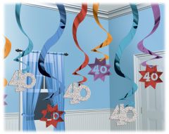 Hangdecoratie Swirls 40 Jaar