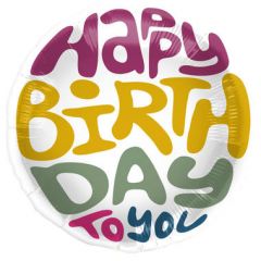 Folieballon Retro Bold Happy Birthday - 45cm