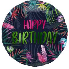 Folieballon Neon Tropical Happy Birthday - 45cm