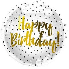 Folieballon Stippen Happy Birthday - 45cm