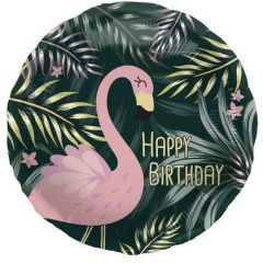 Folieballon Tropical Flamingo Happy Birthday - 45cm