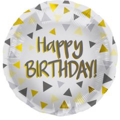 Folieballon Driehoek Happy Birthday - 45cm
