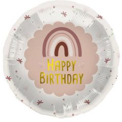 Folieballon Regenboog Happy Birthday Roze - 45cm