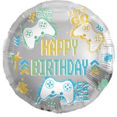 Folieballon Gaming Happy Birthday  - 45cm