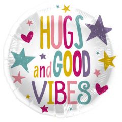 Folieballon Hugs and Good Vibes - 45cm