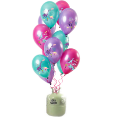 Helium Tank met Dino's Paars  Ballonnen - 24stk