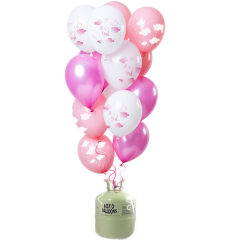 Helium Tank met It's a Girl Ballonnen - 24stk