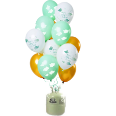 Helium Tank met Hooray Baby on the Way Ballonnen - 24stk