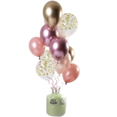 Helium Tank met Golden Blush Ballonnen - 24stk