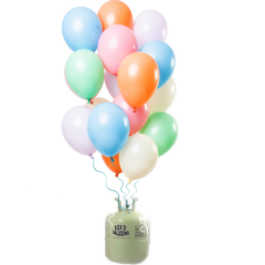 Helium Tank met Pastel Mix Ballonnen - 30stk