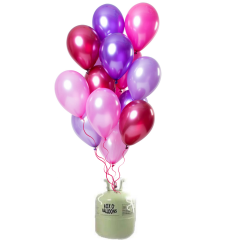 Helium Tank met Merry Berry Pink Ballonnen - 30stk